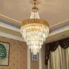 Amerikaanse moderne kristal kroonluchter led K9 Crystal kroonluiers Lichten armatuur Hotel Big trap Way Project Pendant Lamp Home Indoor verlichting