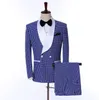 Image réelle Tuxedos de mariage châle revers vin un bouton marié hommes costumes mariage bal dîner meilleur homme blazer (veste + arc + pantalon) sur mesure B29