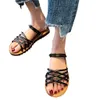 Chamsgend Womens Summer Sandals Open Toe Cross Rands Beach Slippers Flat Shoes Wild Casual Sandaler Flat Sandals