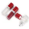 Hot Square Red Eye Shadow Lip Gloss Flytande Läppstift Tube 5ml Lip Glaze Tube Tomt Tube