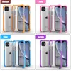 新しいiPhone 14 13 12 11 Pro Max XR XS Max X 7 8 Plus Dual Color Clear Hard Back Cover Anti-Scratchショック吸収のための電話ケース