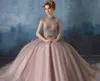 2020 New High Neck Quinceanera Dresses Race Appliques Crystal Bead Ball Gown Sweet 16 무도회 가운 DE Quinceanera6730761