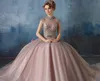 2020 Neue High Neck Quinceanera Kleider Spitze Applikationen Mit Kristall Perlen Ballkleid Süße 16 Prom Kleider Vestidos De Quinceanera6730761