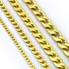 NEW Never fade Stainless steel Figaro Chain Necklace 4 Sizes Men Jewelry 18K Real Yellow Gold Plated 9mm Chain Necklaces for Women Mens