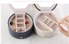 Multi-layer Korean Small Jewelry Boxes Three Layers Portable Jewellery Organizer Box Leather Earrings Storage Case for Travel