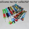 20pcs Silicone Nectar kit Hookahs Concentrate smoke Pipe with 14mm Quartz Tips Dab Straw Oil Rigs