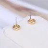 Fashion-diamond wedding earring 18K gold plated brass material fine jewelry for Women girls For Lover Accessories Bijoux PS6748