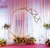 Personalizado 78,74 '' Gold White Moon Navio Metal Ferro Arch Decor Wedding Cake suporte de Fundo Suporte Prateleira Crescent casamento Lua Arch