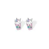 2020 New Cute Mini Unicorn Acrylic Earring Baby Unicorn Resin Earring Epoxy Art Silver Color Stud Earrings