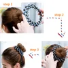 Fashion Crystal Birds Nest Hair Clips Woman Hair Ponytail Holder Curler Roller Headwear Hairs Donut Bun Maker Girls S M L Size