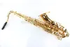 Unbranded Gold Lacquer Studenter Musikinstrument BB Tenor Saxofon Professionell B Flat Sax Quality Brass Saxofon Falling Tune B (c)