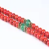 Sennier 108 Röd Coral Armband Natursten Pärlor Mala Halsband Buddhistbön Rosary Strand Armband Buddha Meditation Y200107