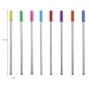 New 4Pcs Reusable Silicone Tips Cover Stainless Steel Straight Bent Drinking Straws With Bag Brush Drop Shipping