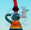 Bägare Bongs Glass Bong 9 "Rasta Vattenrör Oljeplattform 14 18mm Joint Smoke Shop Tre BRAND BONGS Glasrör