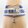 Infinity Love Scotland Bracelet Heart Charm Bracelet Love My Motherland Scotland Flag Bracelets & Bangles For Woman And Man