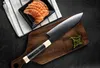 Nouvelle arrivée à lame fixe Damas Kitchen couteau VG10 Damas Damas en acier Blades Resin Handle Outdoor Camping Randonnée Couteaux droits