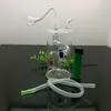 Pipa da fumo Mini bong in vetro per narghilè Forma di metallo colorato Nuova bottiglia di fumo d'acqua in vetro alto Bubu