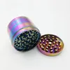 Hot Zinc Alloy Material Herb Grinders Colorful Rainbow 4 Layers Grinder Herbal Crusher For Smoking Tobacco 5915IB-5918IB