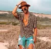 Mężczyzna Casual Tshirt Leopard Drukuj 2019 Nowy Summer Casual Styl Męska Koszula Plus Rozmiar Azjatycki Rozmiar S-3XL