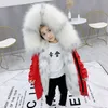 Sundae Angel Girls Winter Coat Hooded Faux Fur Thicken Warm Children Jacket For Boy Parka Clothes Kids Outerwear 2-9 Years