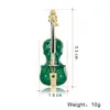 Emalj Abalone Shell Guitar Shape Brooch Crystal Violin Music Club Badge Suit Lapel Pins Musician Brosches