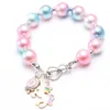 INS 12 estilos crianças Jóias pulseira contas coloridas amor encantos do coração do arco-íris pulseira pulseira bonito Design Princesa de presente da jóia menina