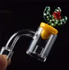 DHL 10mm 14mm 18mm Kernreaktoren Quarz Banger mit farbigem Entenkaktus Carb Cap Domeless Quarznagel Rauchzange für Dab Rig Bong