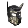 Yastıklı Lateks Kauçuk Rol Oynamak Köpek Maskesi Yavru Cosplay Tam Kafa + Kulakları 10 Renkler1