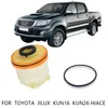 5 sztuk / zestaw Filtr Paliwa Diesel Filtry Elementy Zestaw do TOYOTA HILUX 2012-2015 KUN16 KUN26 HIACE 2017 Fortuner 12-15 23390-0050