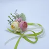 Düğün Bilek Korsaj Çiçekler Gelin Bilek Buketleri Nedime Sisters Yapay Ipek Gelin Bilek Çiçekler Düğün Dekorasyon için 5 Renkler