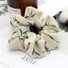 100pclot new Fashion Women Женщины с цветочным принтом Satin Hair Bands Chiffon Scrunchies Женщины Girl039S Hair Tie Horseder Accessori4542301