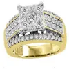 Hip Hop Micro Pave Rhinestone Iced Out Bling Gold Color Ring High Quality Crystal Rock Rings for Men Jewelry Z3N988