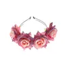 Fascia del fiore Boho tessuto Fiore Hairbands damigella d'onore Big Rose Ring capelli del cerchio Wedding Accessori per capelli sposa a fascia Cheveux