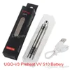 Authentic Ugo-V ecigs passthrough II 2 510 Tópico Vape Pen UGO V3 Variable Voltage Pré-aqueça EVOD bateria Kits Com eGo Carregador Micro USB
