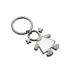 50 sztuk / partia Sublimacja Półki Kluczowe Klamra Metal Keyring Z Aluminium Arkusz DIY Keychain Walentynki Wakacje Prezent z opakowaniem detalicznym