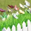 人工蝶の庭の装飾シミュレーションバタフライステークヤード植物の芝生の装飾偽の引っかき引っ張りランダムカラーGB959