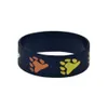 50PCS Bear paw Pride 1 Inch Wide Silicone Rubber Bracelet Black Classic Decoration Logo no Gender Jewelry257k