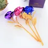 Mode 24K Gold Foil Plated Rose Creative Gifts Lasts Forever Rose for Lover's Wedding Christmas Day Gifts LX1491