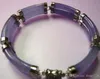 fine 2 row green/purple/Multi Color stone bangle bracelet 7.5inch/19cm Wedding Girl Woman MEN Quartz jewelry Silver