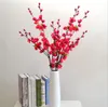 Sztuczna wiśniowa sprężyna śliwkowa Peach Blossom Branch Silk Flower Tree na przyjęcie weselne White czerwony żółty róż 5 Color8079784