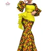 Długie sukienki afrykańskie dla kobiet dashiki Nigeria tradycyjna suknia ślubna Bazin Riche Wax Pearl Dress Lantern Sleeve WY7769221o