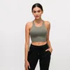 01 lu BHs Yoga-Outfits Sport einfarbige Crop-Tops Kreuzung rückenfreie Schönheit sexy BHs Fitness-Kleidung Laufkleidung