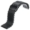 Black Silver Gold 18mm 20mm 22mm 24mm Watch Band Mesh Stainless Steel Strap Wristband Bangle Replacement Wristband Spring Bars3042