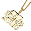 Europe et Amérique Hot Fashion Jaune Plaqué Or Full CZ Lunettes de Soleil Pendentif Colliers pour Hommes Femmes Hot Hip Hop Bijoux Cadeau