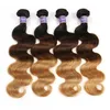 Capelli umani malesi 4 pacchi 1B 4 27 Estensioni dei capelli vergini 1b427 Prodotti per capelli onda del corpo Doppie trame 1428 pollici1002621