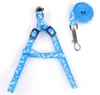 Newest 1.0*120cm Dog Harness Leashes Nylon Printed Adjustable Pet Dog Collar Puppy Cat Animals Accessories Pet Necklace Rope Tie Collar SN