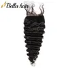 Bella Hair Lace Closure 4x4 Deep Wave Hairstylists' Choices Virgin Human Hair Closures Only Pre Plucked Baby Hair Human Hair Natural Black ON SALE