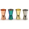 Edelstahl-Weinmessbecher-Werkzeuge 15-30 ml 4 Farben Polierte Doppelkopfbecher Multifunktions-Bar-Unzen-Shaker BH1673 ZX