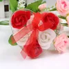 Cadeau de la Saint-Valentin rose artificielle en forme de coeur fleur de savon rose bicolore (6 / boîte) fleur de savon de décoration de mariage romantique XD22948