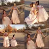 Mode blomma tjejer klänningar för bröllop dragkedja tillbaka båge sequined första heliga kommunion klänningar tulle golv längd små tjejer pageant klänning